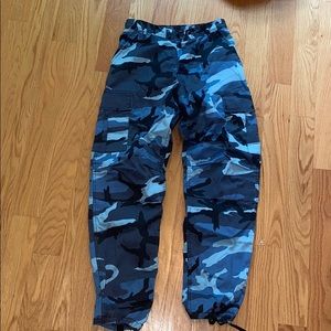 Blue camouflage pants